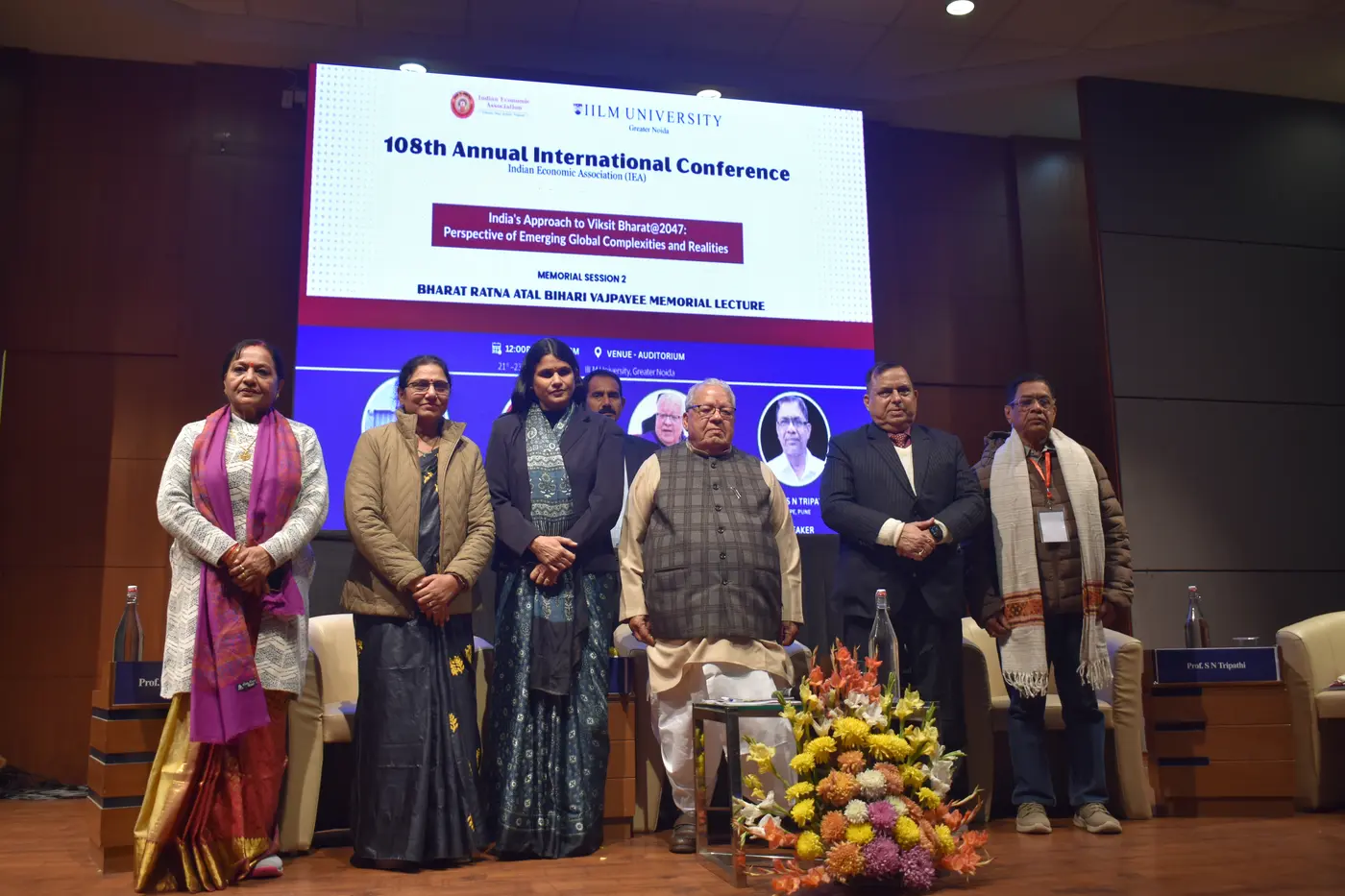 Indian Economic Association conference delegates on stage